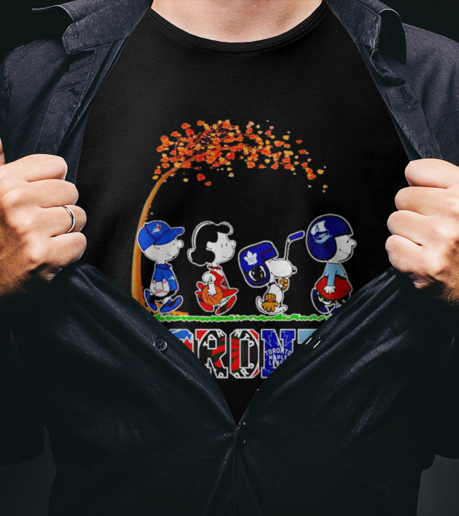 Toronto Sports Teams Autumn Peanuts Characters T-Shirt