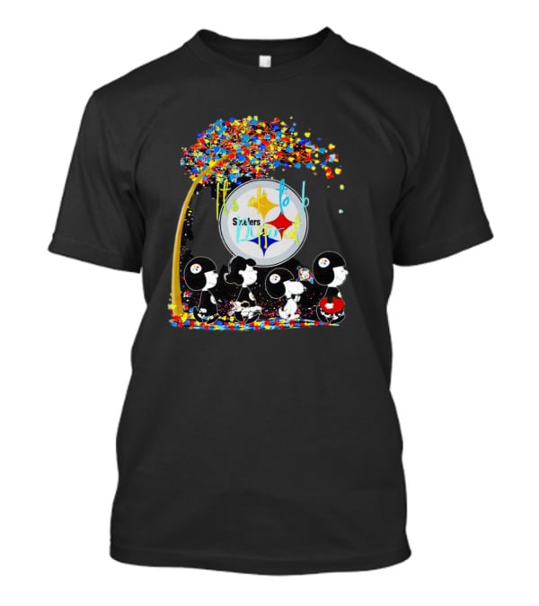 Pittsburgh Steelers Peanuts Characters It's Ok To Be Different Autism Fall T-Shirt
