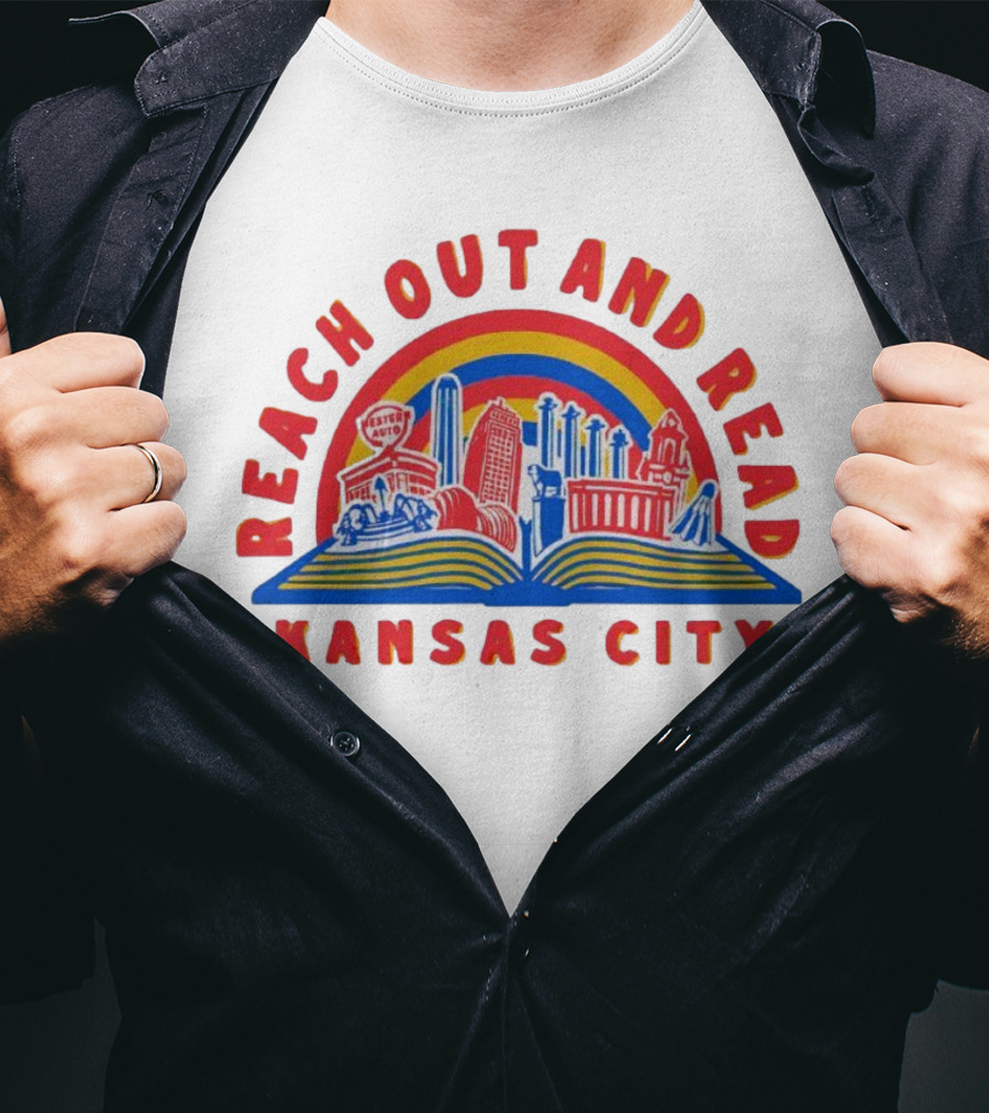 Reach Out And Read Kansas City Skyline With Book T-Shirt