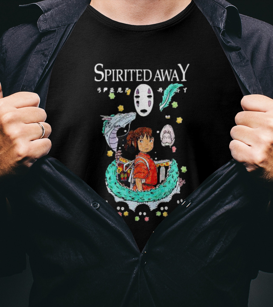 Spirited Away Characters Chihiro Haku No-Face Symbols T-Shirt