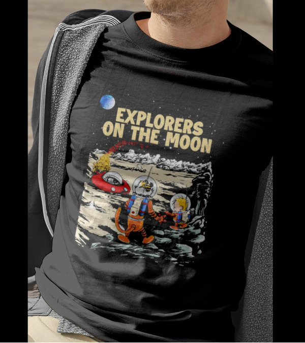 Explorers On The Moon Calvin And Hobbes Lunar Adventure T-Shirt