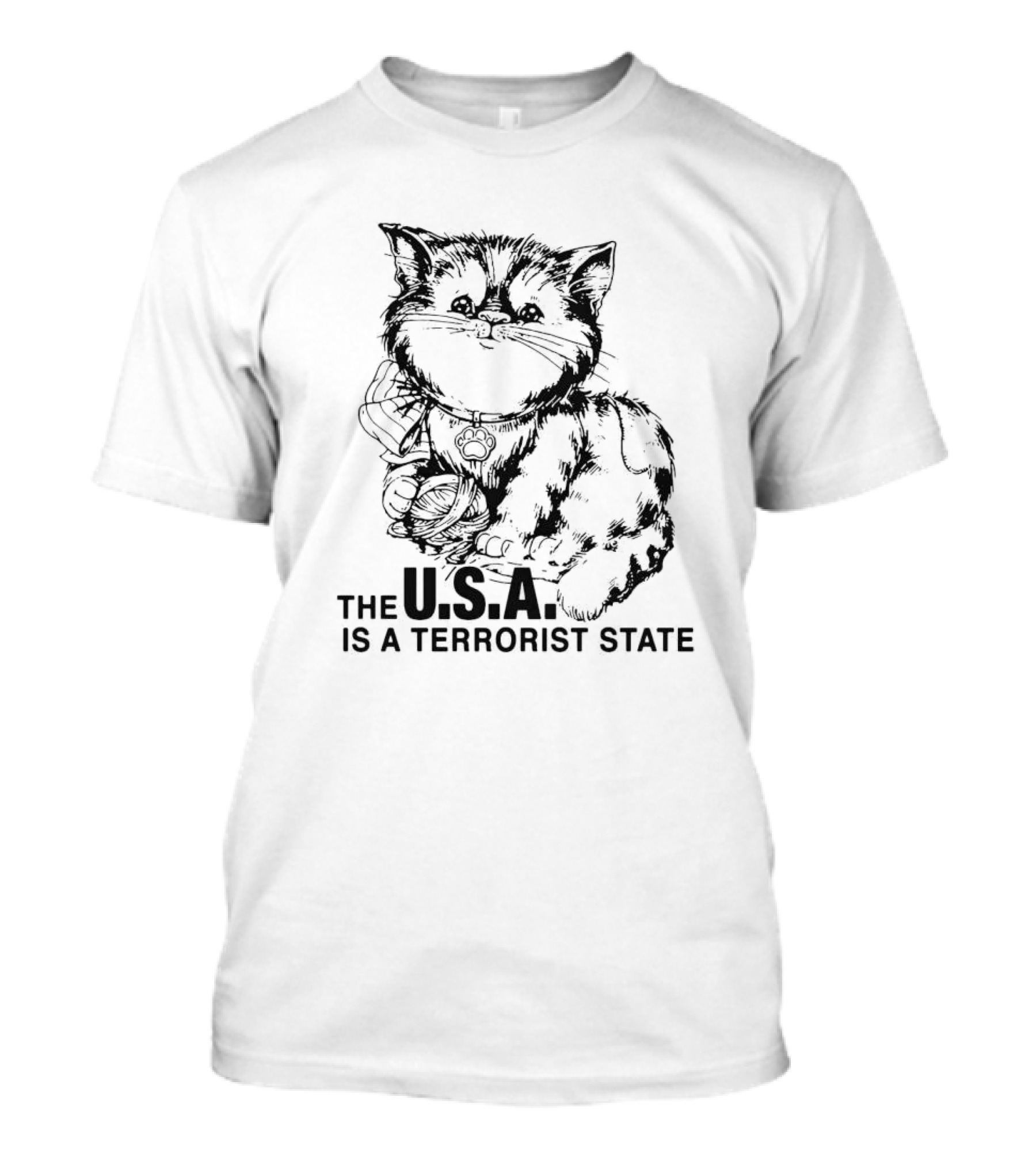 Cat The USA Is A Terrorist State T-Shirt