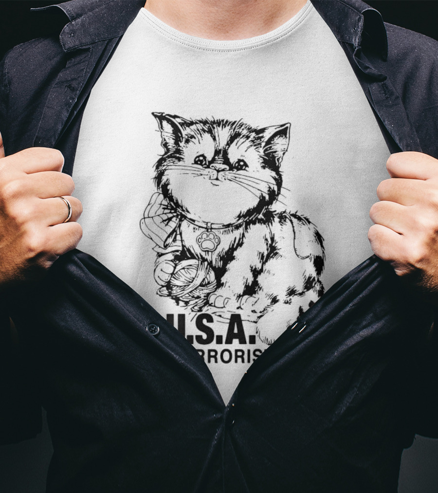Cat The USA Is A Terrorist State T-Shirt