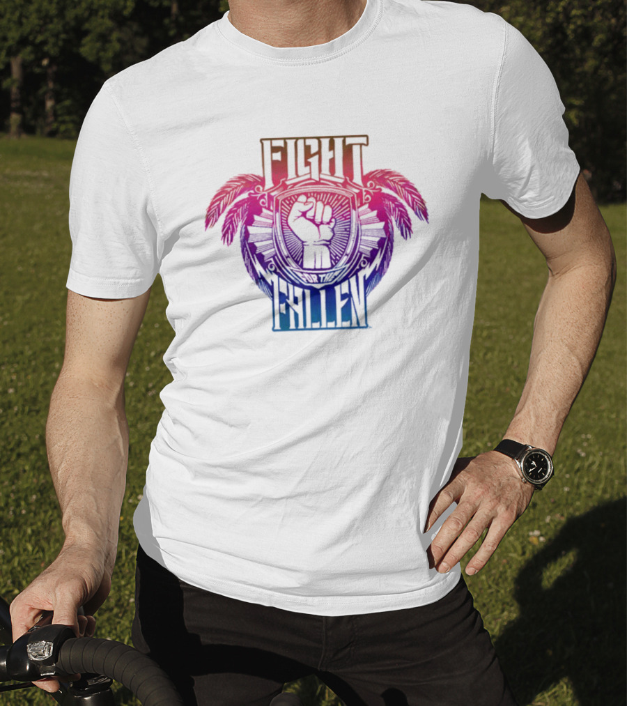 Fight For The Fallen AEW Fist Emblem With Feathers T-Shirt