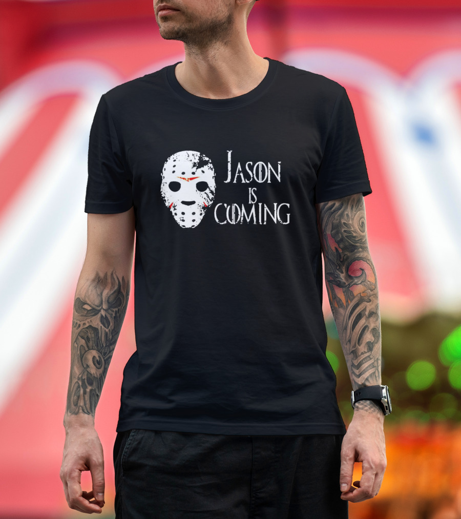 Jason Is Coming Halloween Mask Horror T-Shirt
