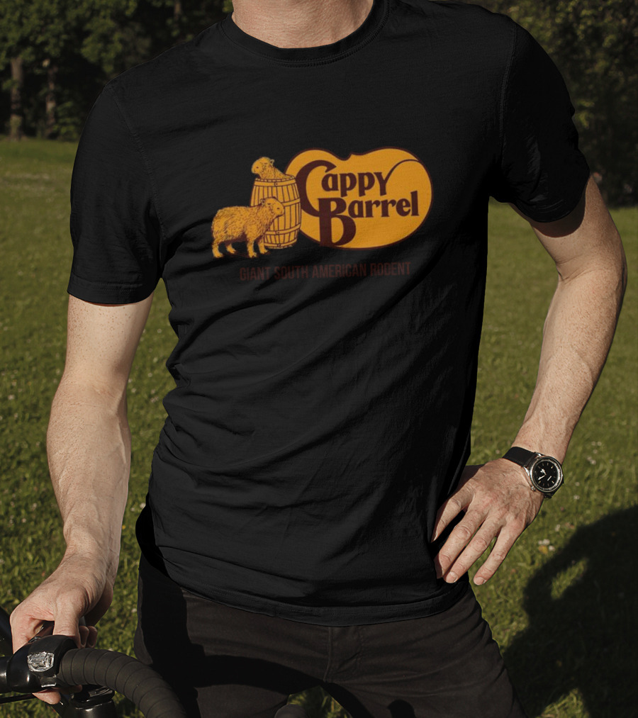 Cappy Barrel Giant South American Rodent Capybara Duo T-Shirt