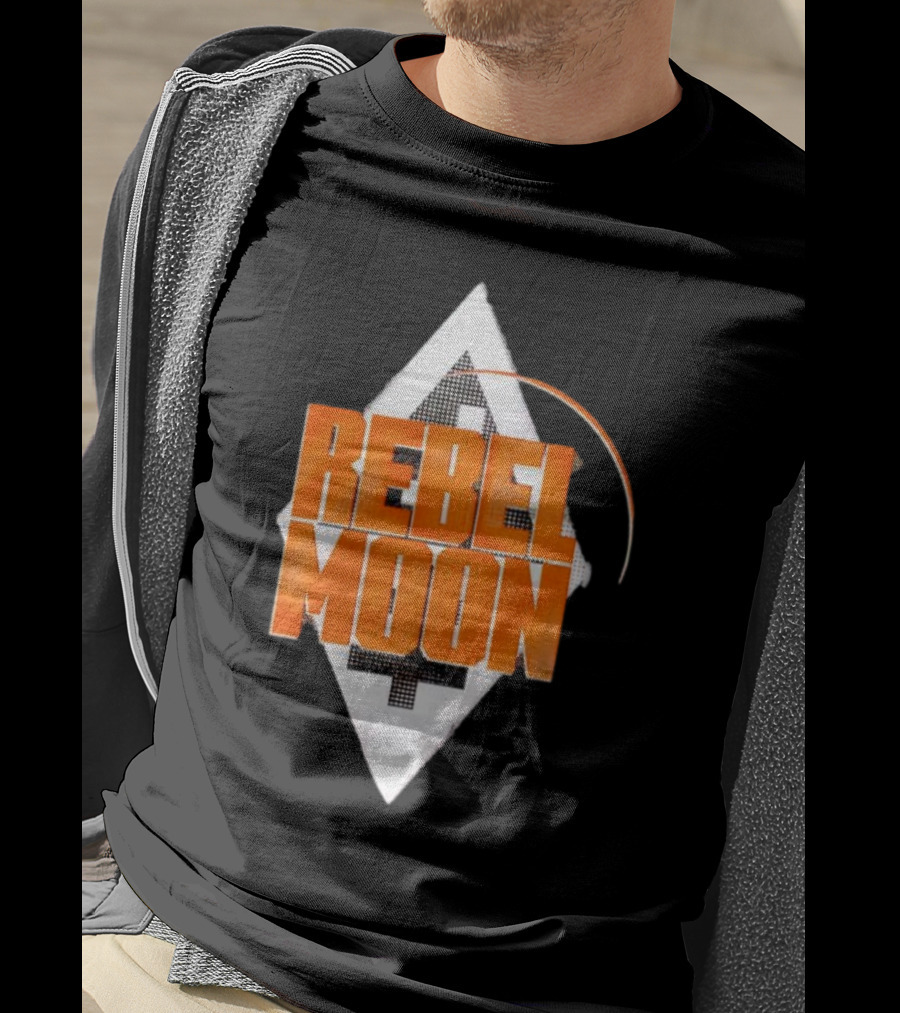 Rebel Moon Diamond Badge Icon Orange Text T-Shirt