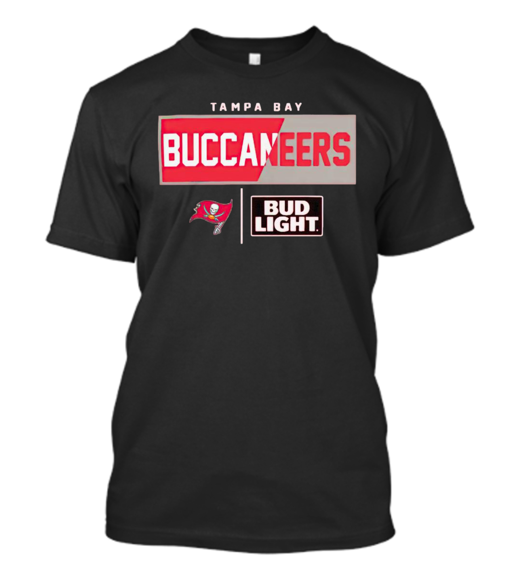 Tampa Bay Buccaneers Bud Light NFL Team Logo Collaboration T-Shirt