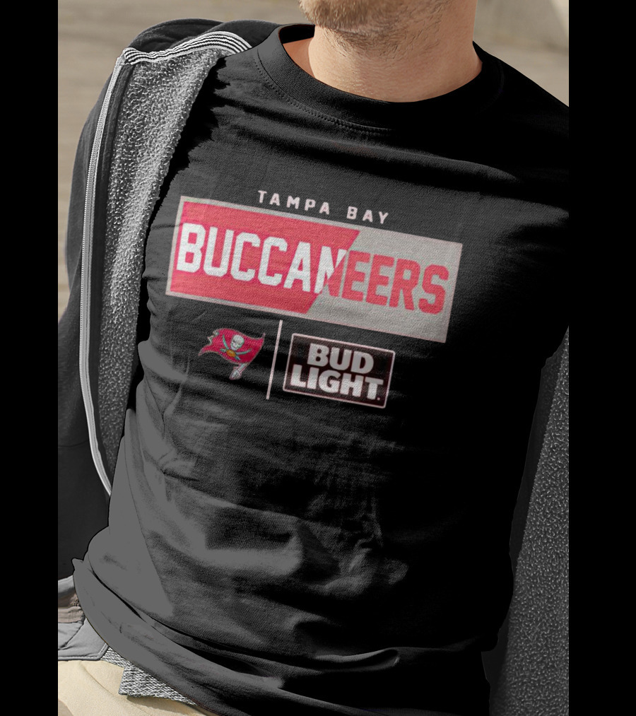 Tampa Bay Buccaneers Bud Light NFL Team Logo Collaboration T-Shirt