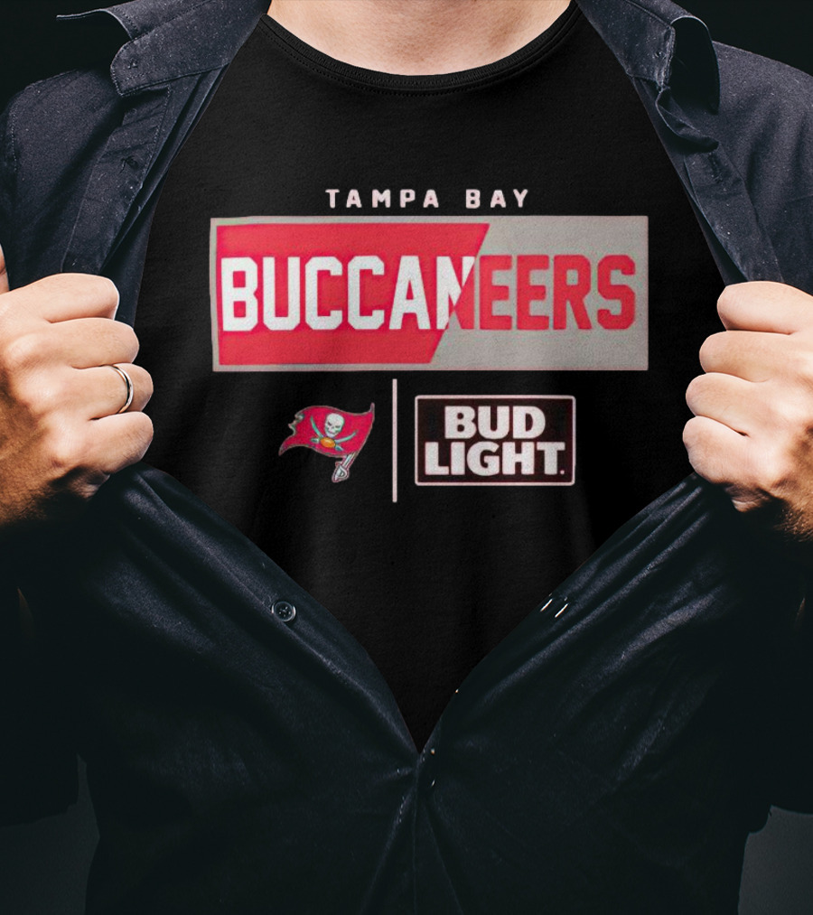 Tampa Bay Buccaneers Bud Light NFL Team Logo Collaboration T-Shirt