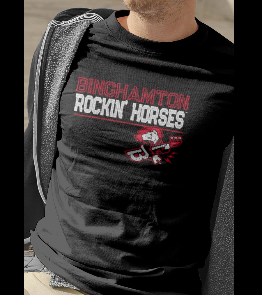 Binghamton Rockin’ Horses Guitar Mascot T-Shirt
