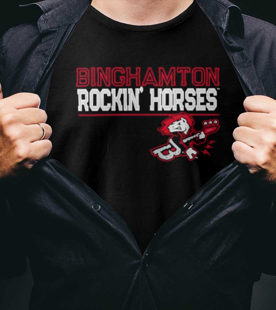 Binghamton Rockin’ Horses Guitar Mascot T-Shirt