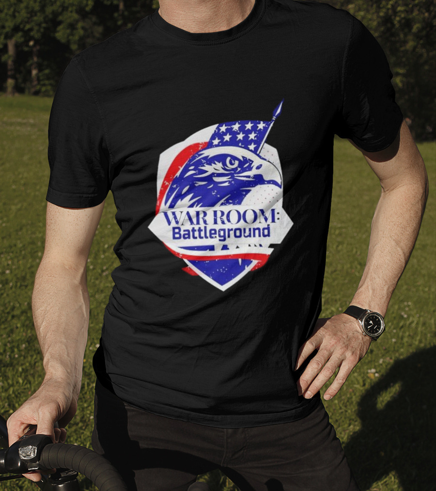 War Room Battleground Eagle American Flag Crest T-Shirt