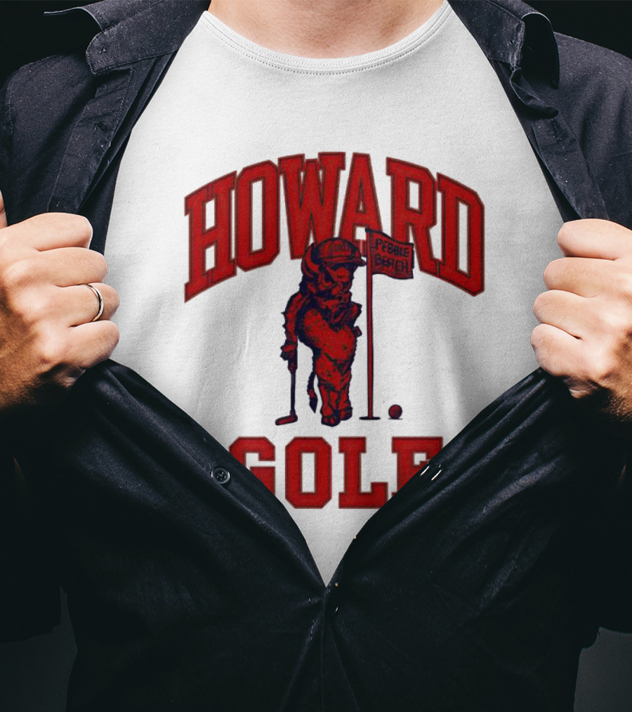 Howard Golf Pebble Beach Vintage Style Bull Golfer T-Shirt