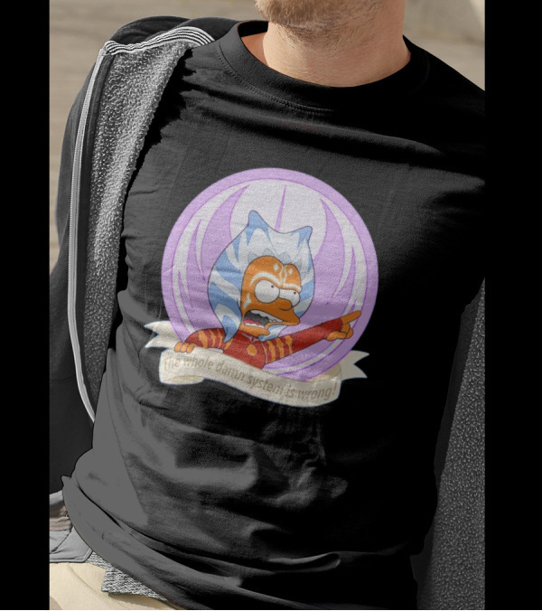 Ahsoka Tano Style Bart Simpson Parody Padawan The Whole Damn System Is Wrong T-Shirt
