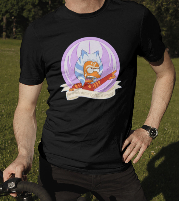 Ahsoka Tano Style Bart Simpson Parody Padawan The Whole Damn System Is Wrong T-Shirt