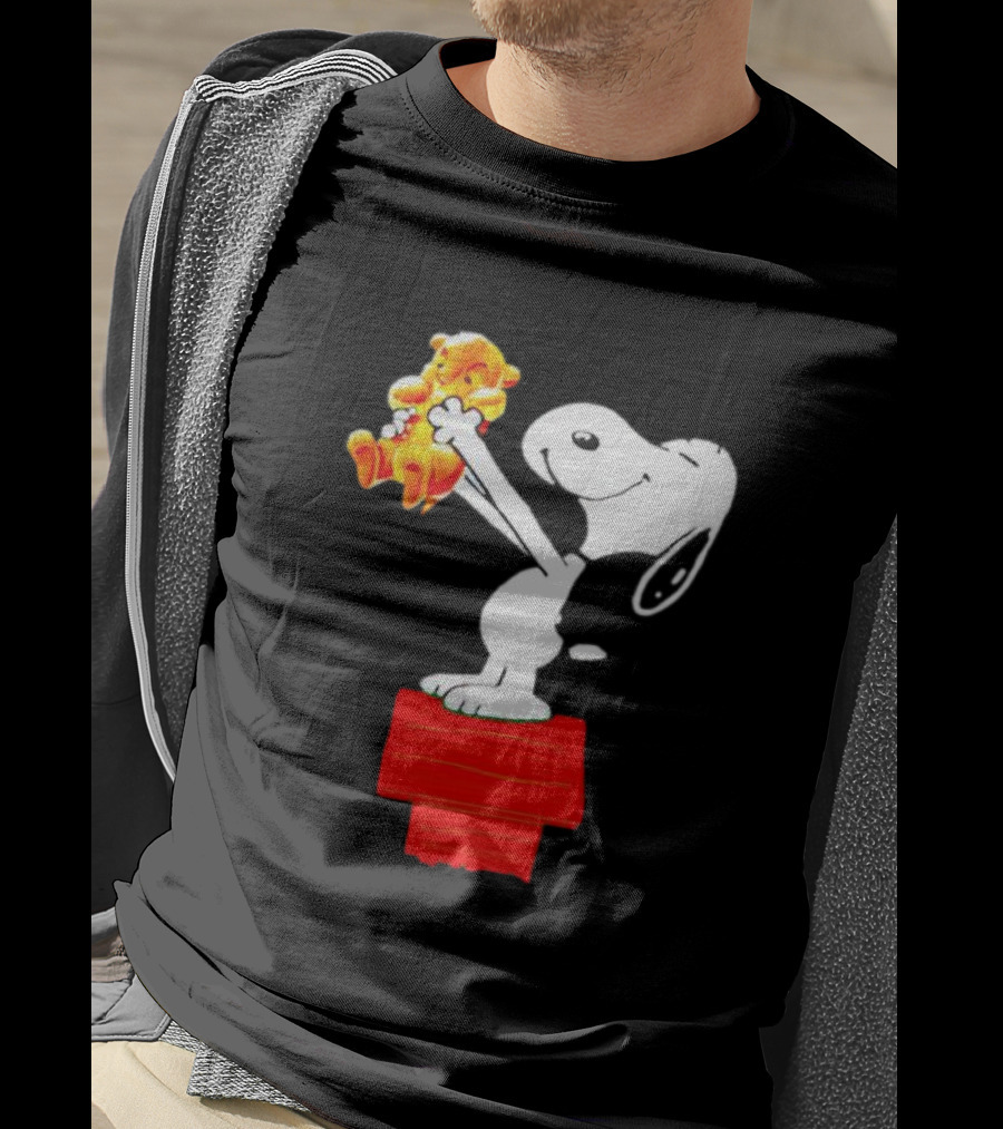Snoopy Holding Simba From Lion King Scene T-Shirt
