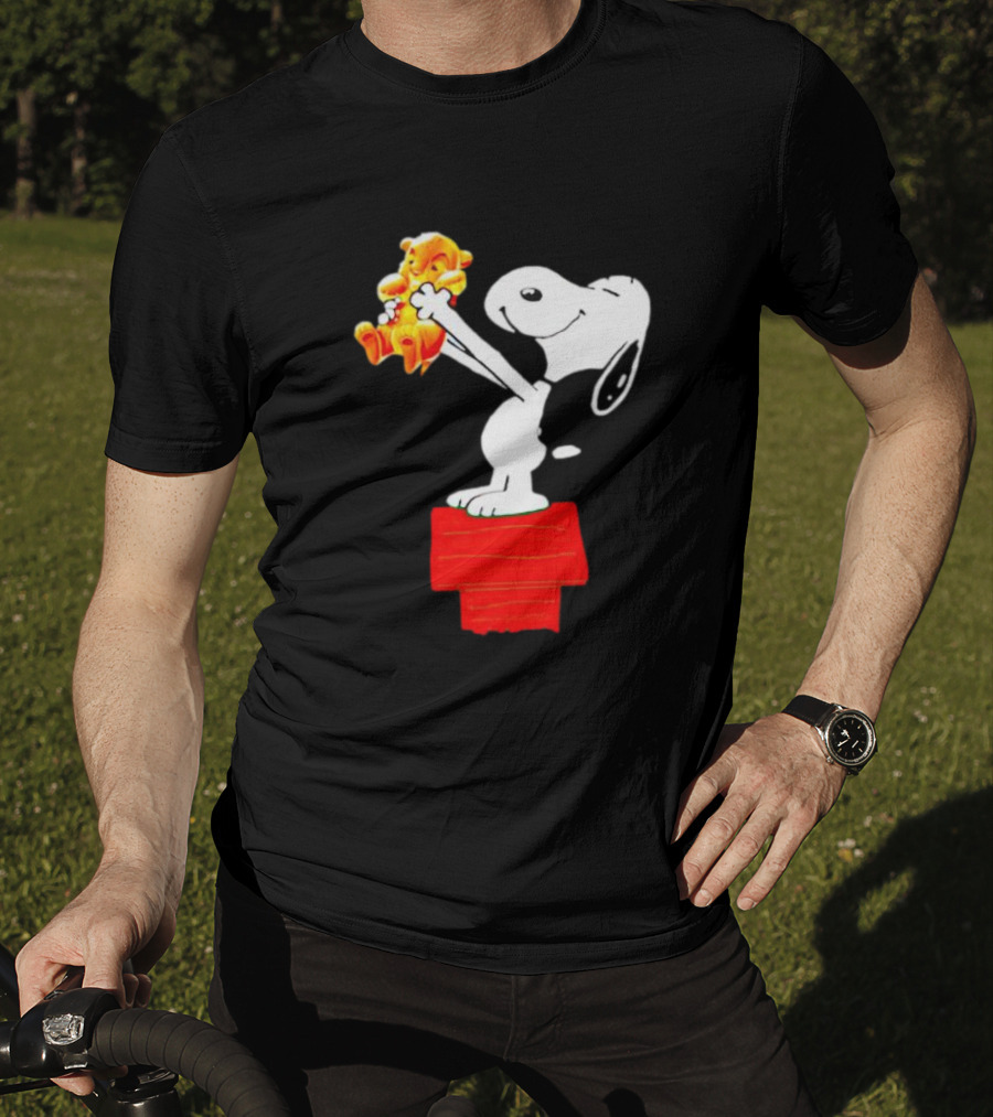 Snoopy Holding Simba From Lion King Scene T-Shirt