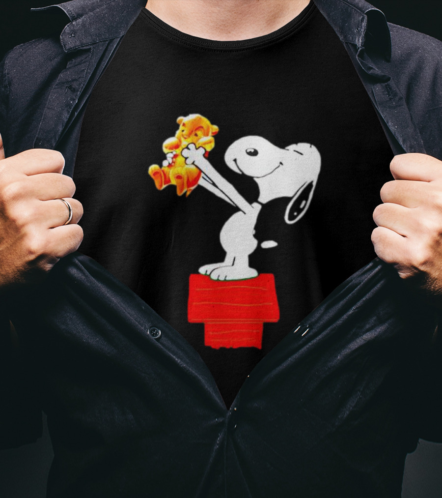 Snoopy Holding Simba From Lion King Scene T-Shirt