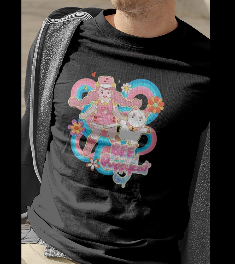 Bee And Puppycat Adventures Retro Floral Vibes T-Shirt