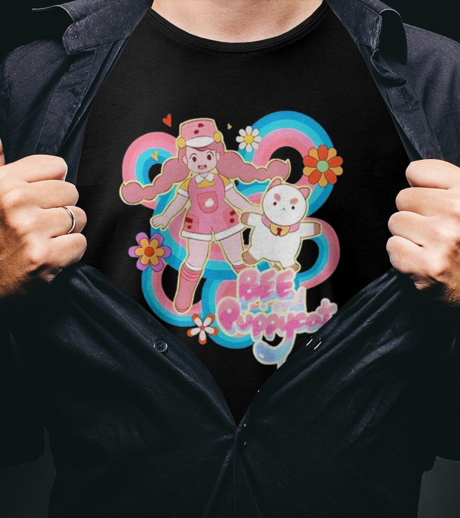 Bee And Puppycat Adventures Retro Floral Vibes T-Shirt