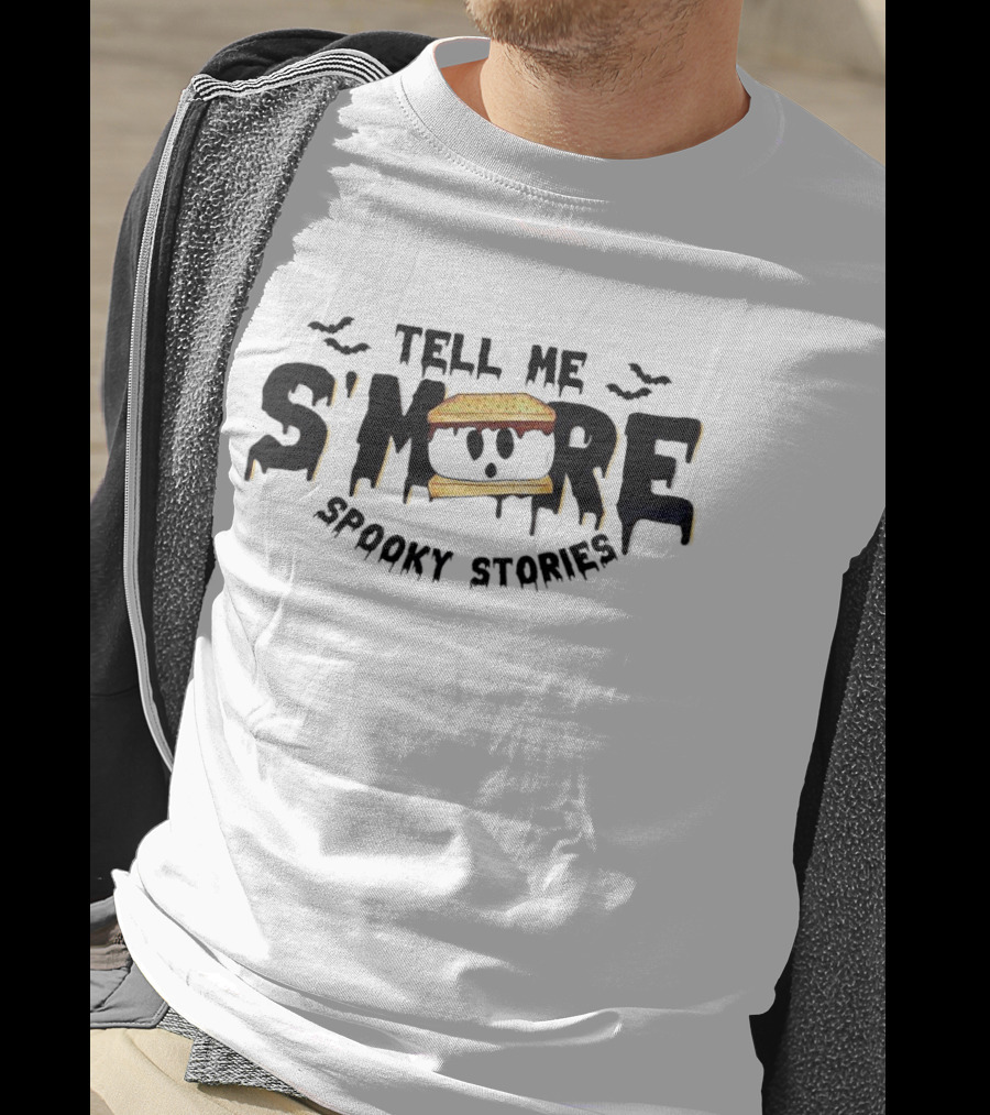 Tell Me S’more Spooky Stories With Ghostly S’more And Bats T-Shirt