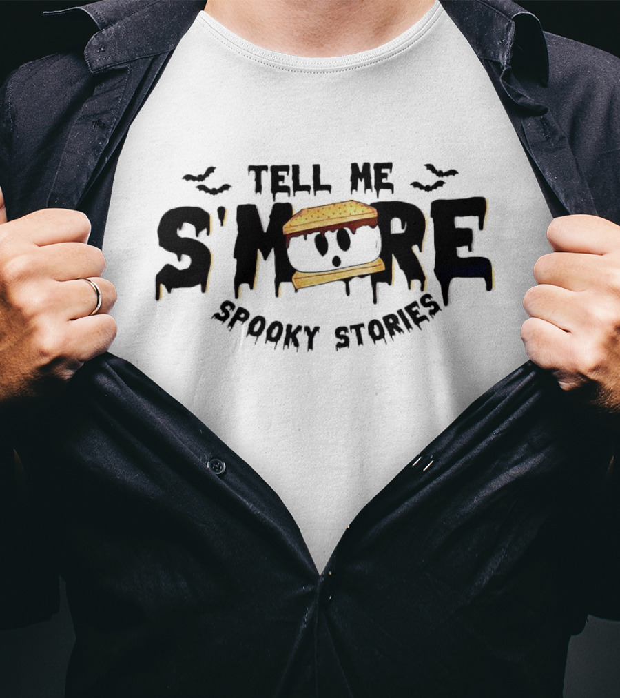 Tell Me S’more Spooky Stories With Ghostly S’more And Bats T-Shirt