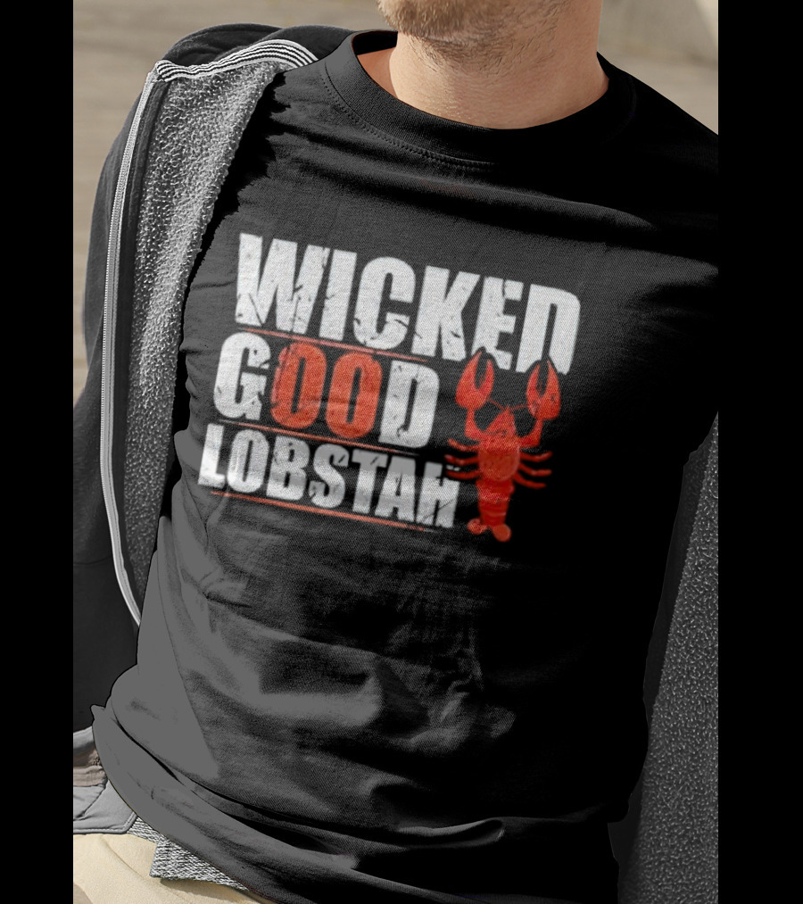 Wicked Good Lobstah Lobster Maine New England Phrase T-Shirt