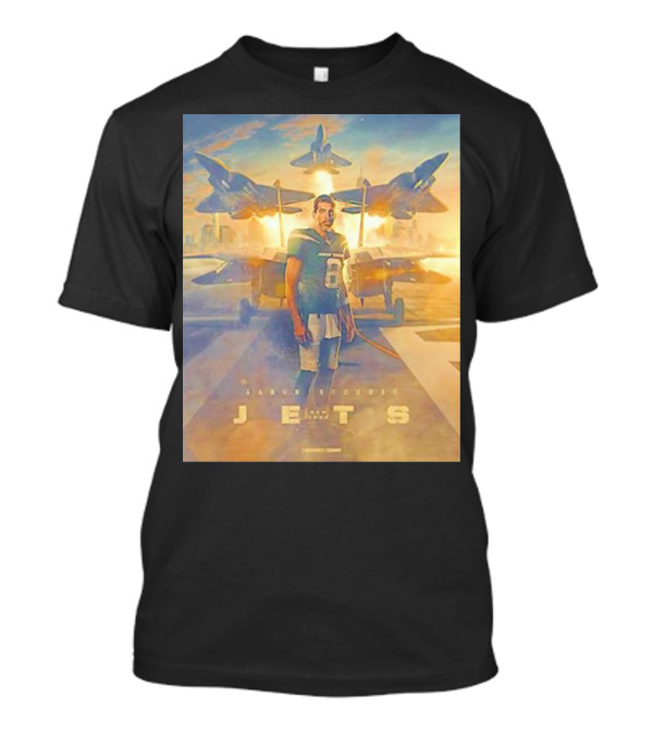 Aaron Rodgers Jets Era With Fighter Planes In New York Skyline T-Shirt