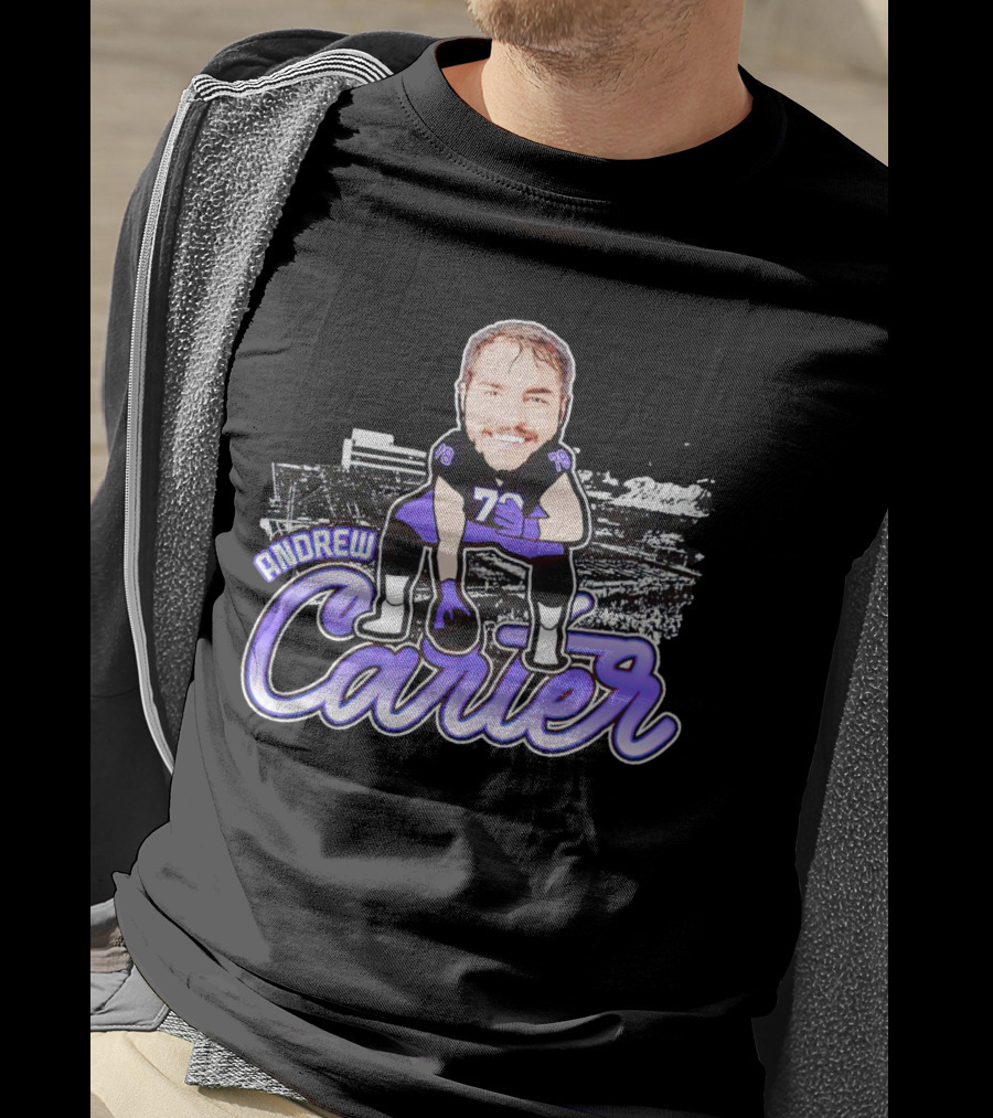 Andrew Carter Caricature Football Player Signature T-Shirt