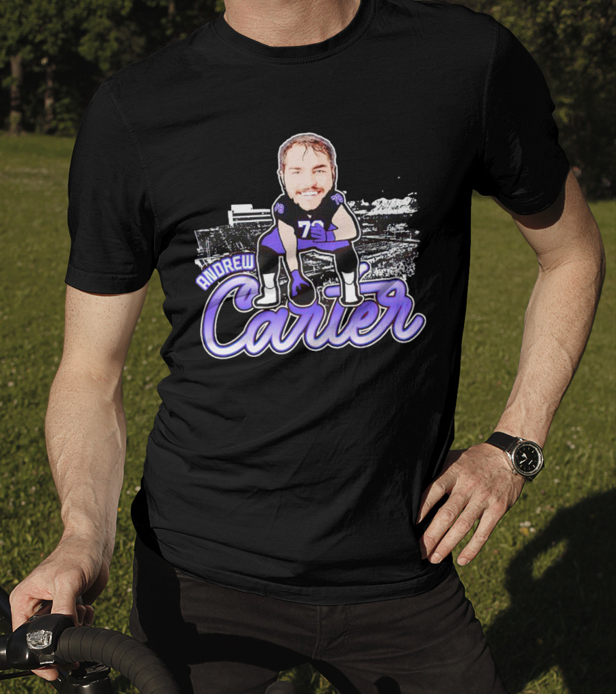 Andrew Carter Caricature Football Player Signature T-Shirt