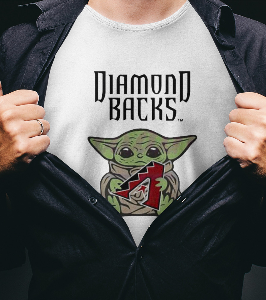 Diamondbacks Baby Yoda Hugging T-Shirt