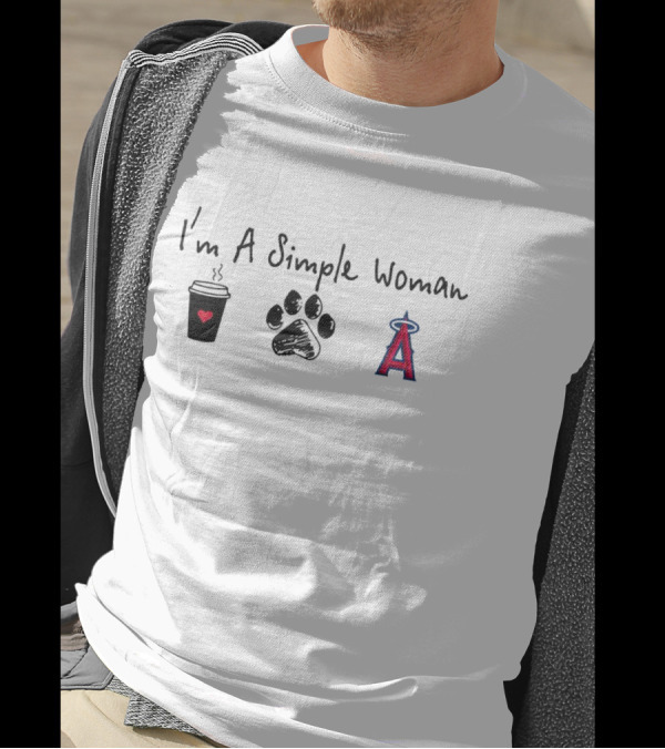 I'm A Simple Woman Coffee Paw Angels Baseball T-Shirt