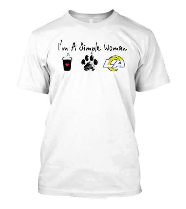 I’m A Simple Woman I Like Coffee Paw And Los Angeles Rams T-Shirt