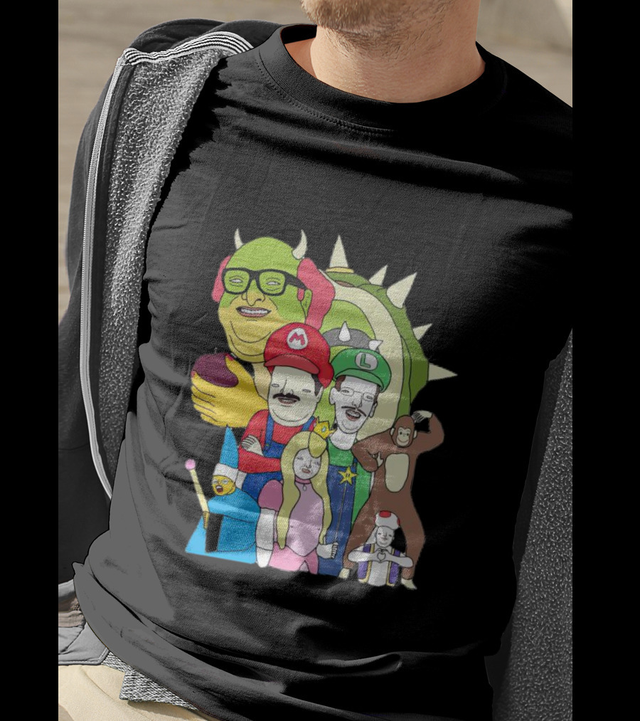 Mario Jump Brother Luigi Bowser Princess Peach Toad And Friends T-Shirt