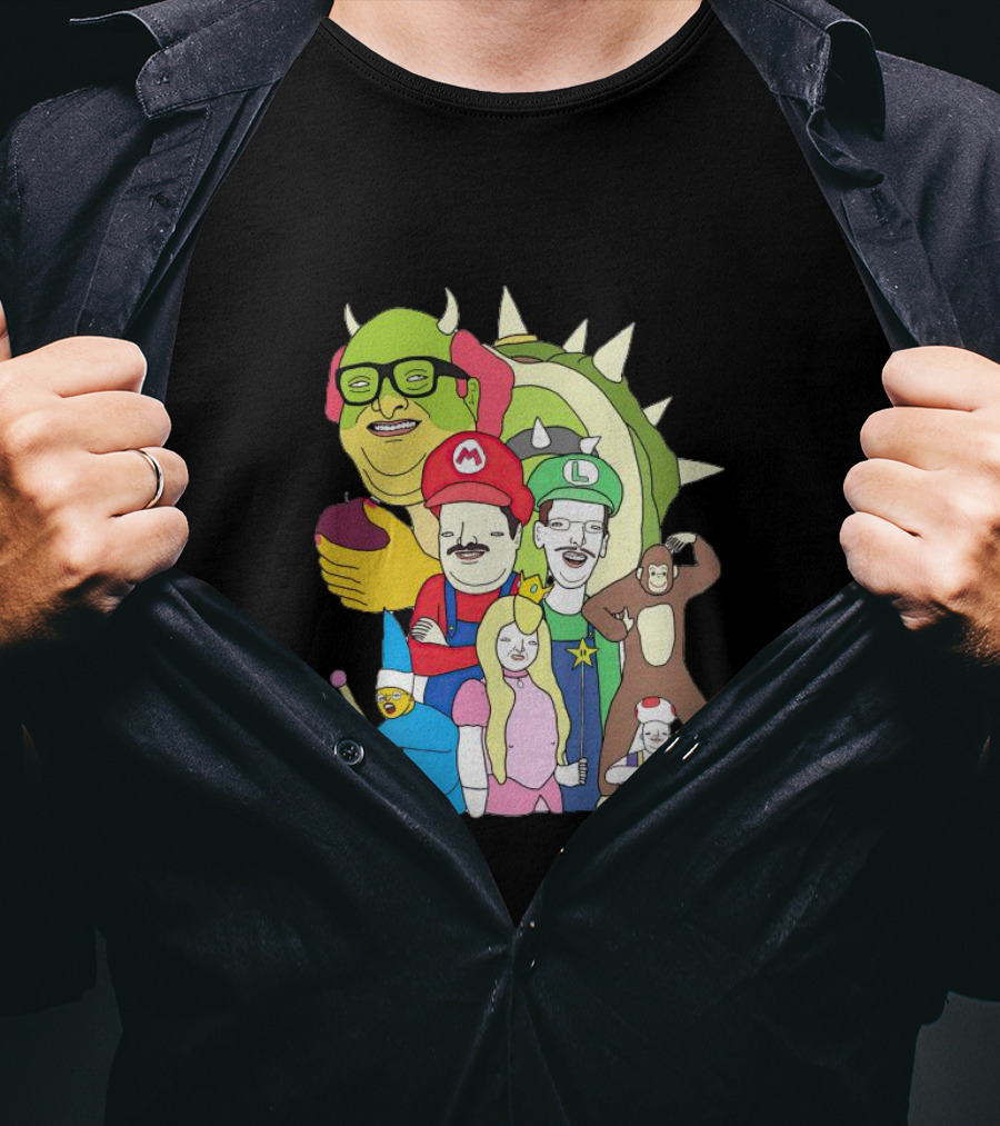 Mario Jump Brother Luigi Bowser Princess Peach Toad And Friends T-Shirt