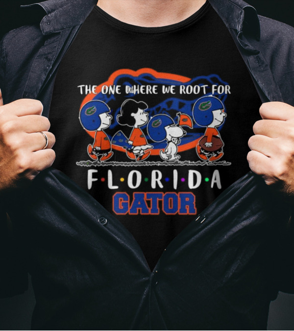 The One Where We Root For Florida Gator Peanuts Characters Football Helmets T-Shirt