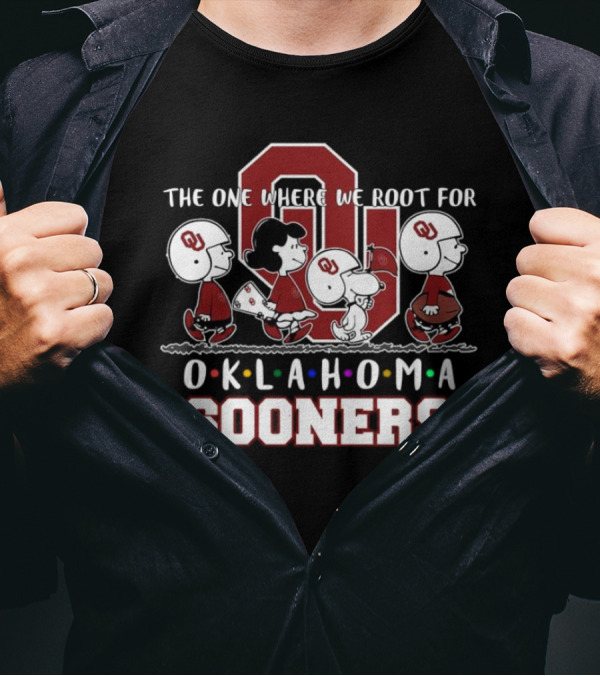 The One Where We Root For Oklahoma Sooners Peanuts Characters Football T-Shirt