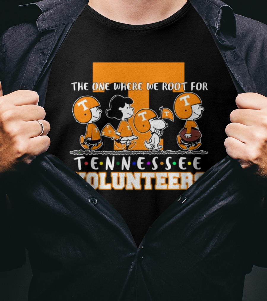 The One Where We Root For Tennessee Volunteers Peanuts Characters Football T-Shirt