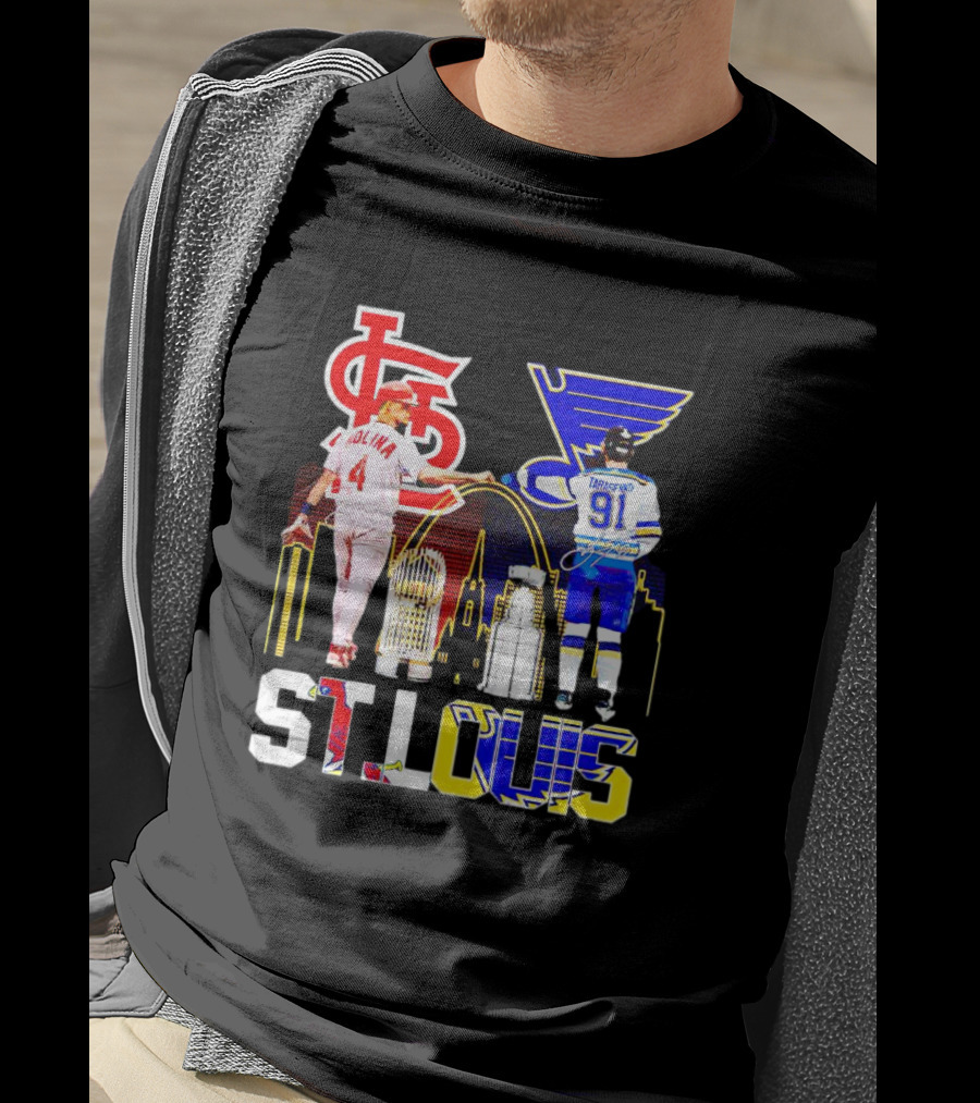 St. Louis Cardinals Molina Blues Tarasenko Skyline Arch T-Shirt