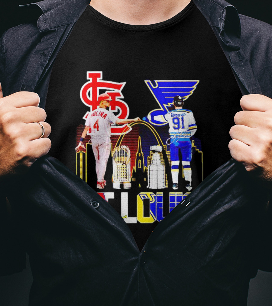 St. Louis Cardinals Molina Blues Tarasenko Skyline Arch T-Shirt