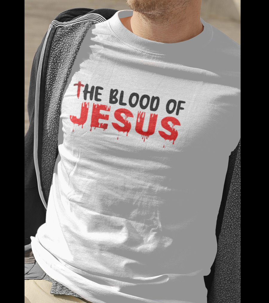 The Blood Of Jesus Dripping Effect Red T-Shirt