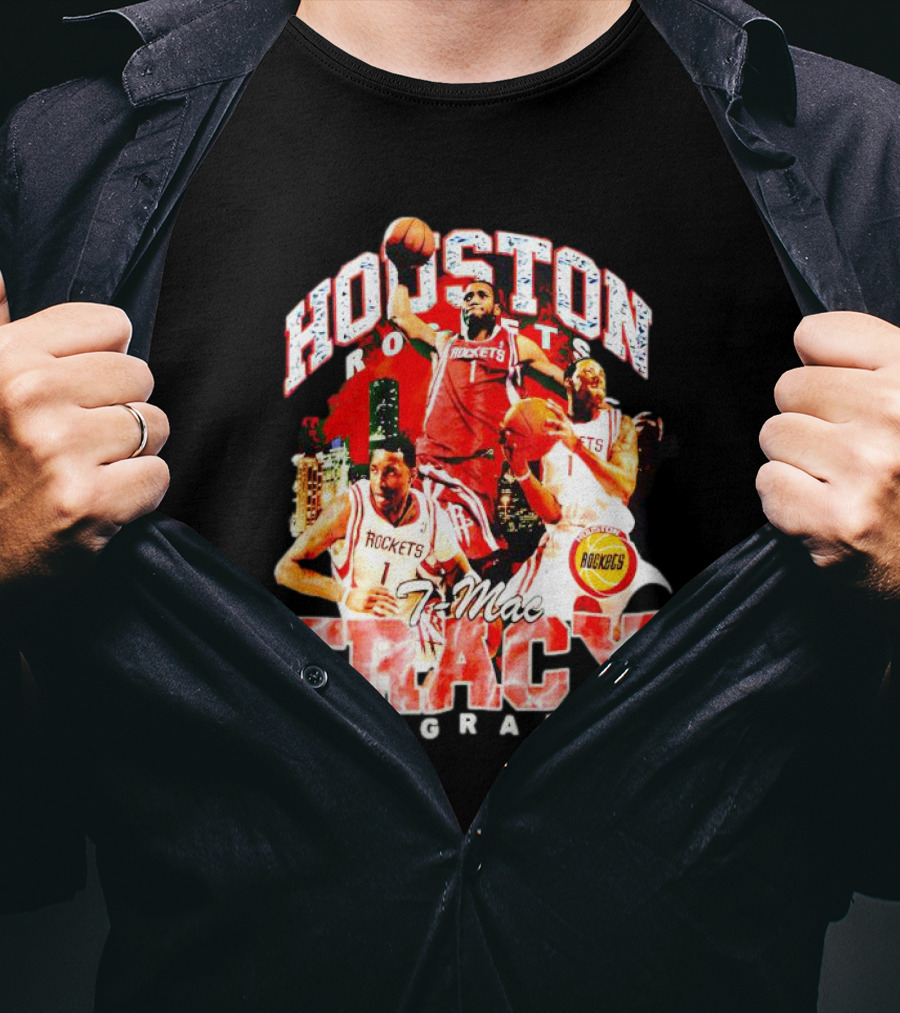 Houston Rockets T-Mac Tracy McGrady Hardwood Classics Bling Concert T-Shirt