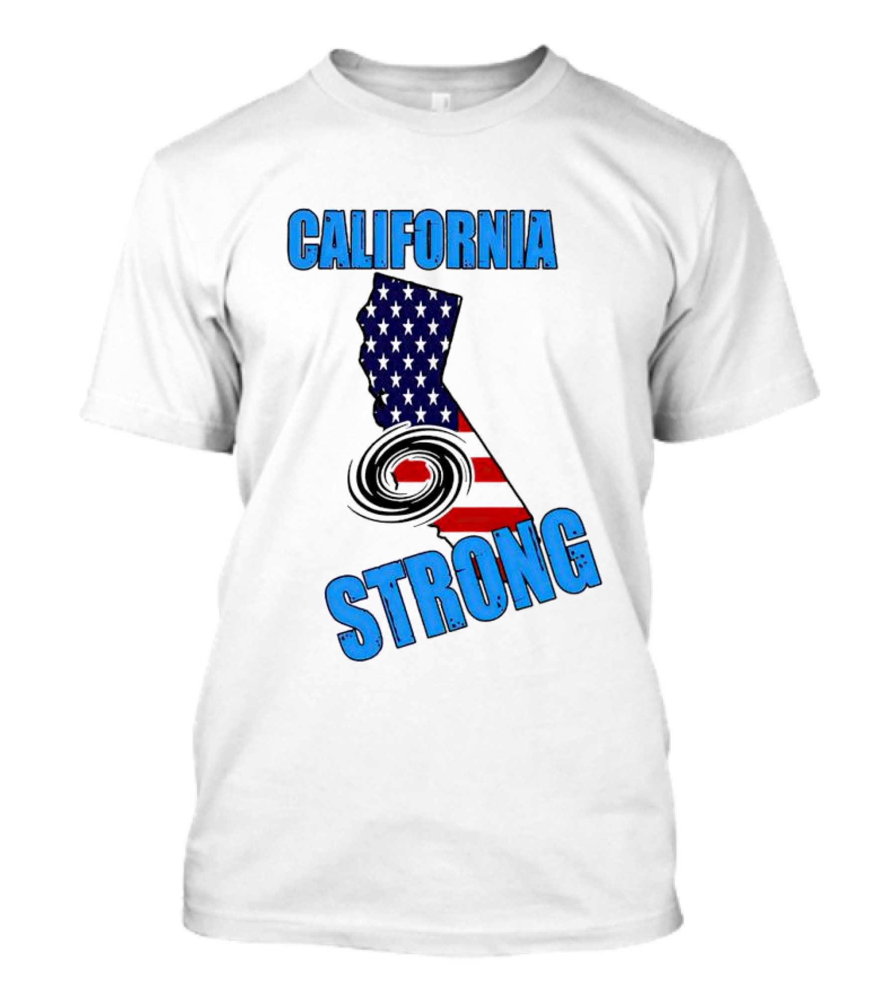 California Strong Hurricane Hilary California Map American Flag T-Shirt