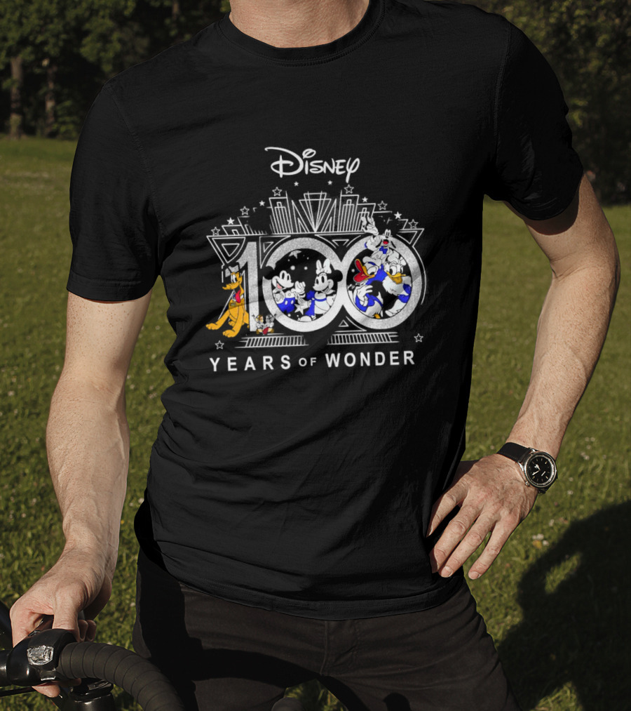 Disney 100 Years Of Wonder Mickey Minnie Donald Pluto T-Shirt