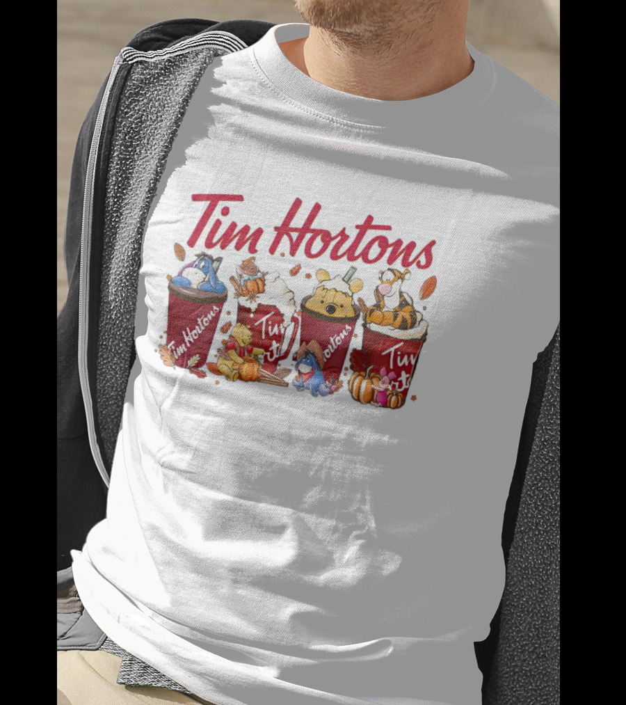 Tim Hortons Disney Characters Autumn Cups T-Shirt