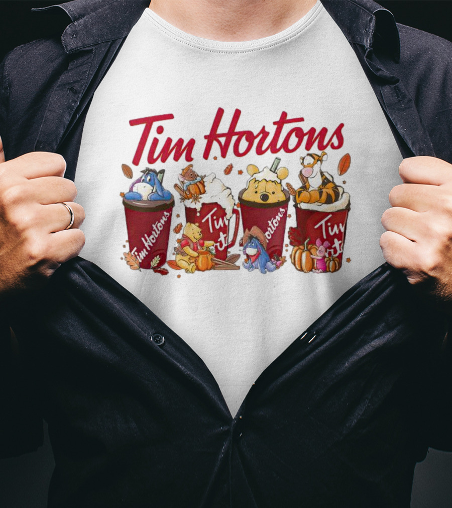 Tim Hortons Disney Characters Autumn Cups T-Shirt