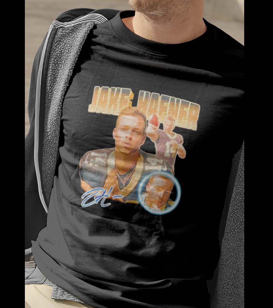 Jake Haener 14 Football Iconic Pose H- Signature T-Shirt
