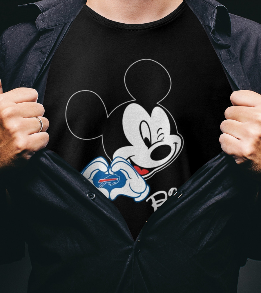 Mickey Heart Hands Buffalo Bills T-Shirt