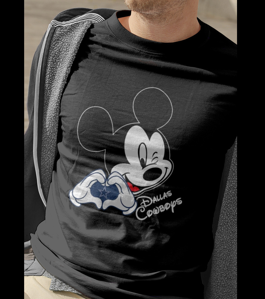 Dallas Cowboys Mickey Mouse Heart Star Fandom T-Shirt